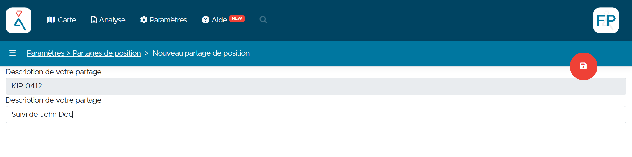 Alpik Pro — Creating a new position share